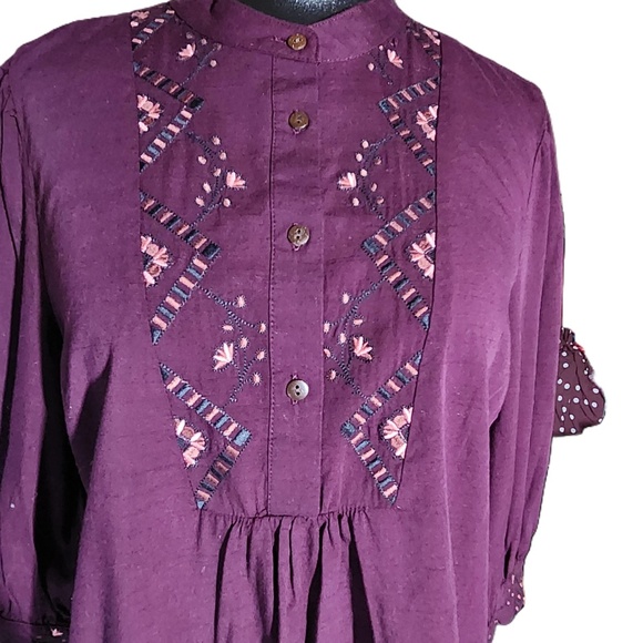 Knox Rose Purple Button Front Tunic Blouse XXL - Picture 4 of 7